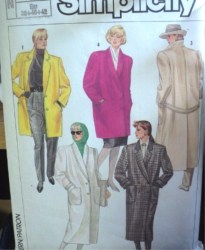 7754 SIMPLICITY BOXY 1-2 BREASTED BACK BELT OR NOT COAT LENGTHS PATTERN 10-14 OR 16-20 CHOICE UNCUT